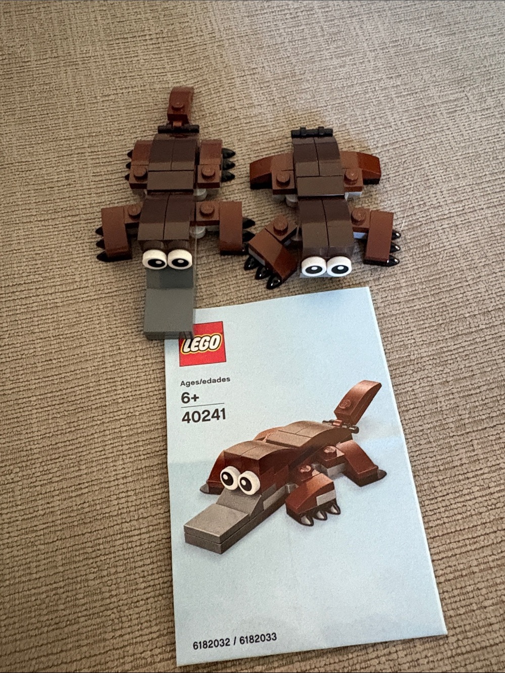 LEGO Brown Buildable Platypus White Eye Pieces